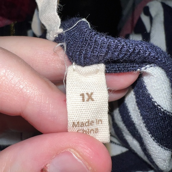 Soft Surroundings Stripped Zip Back Tunic Top - Picture 8 of 9